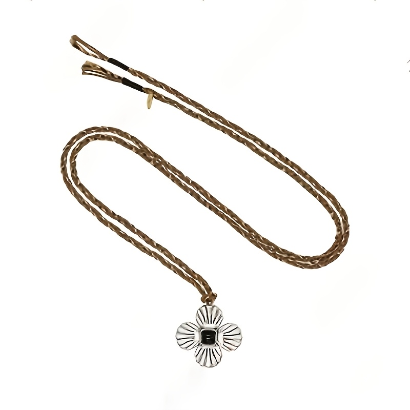 Shell Flower Macrame Statement Necklace, Retro Design